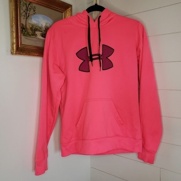 Under Armour UA Storm Neon Pink Semi-Fitted Hoodie Medium - Picture 1 of 5